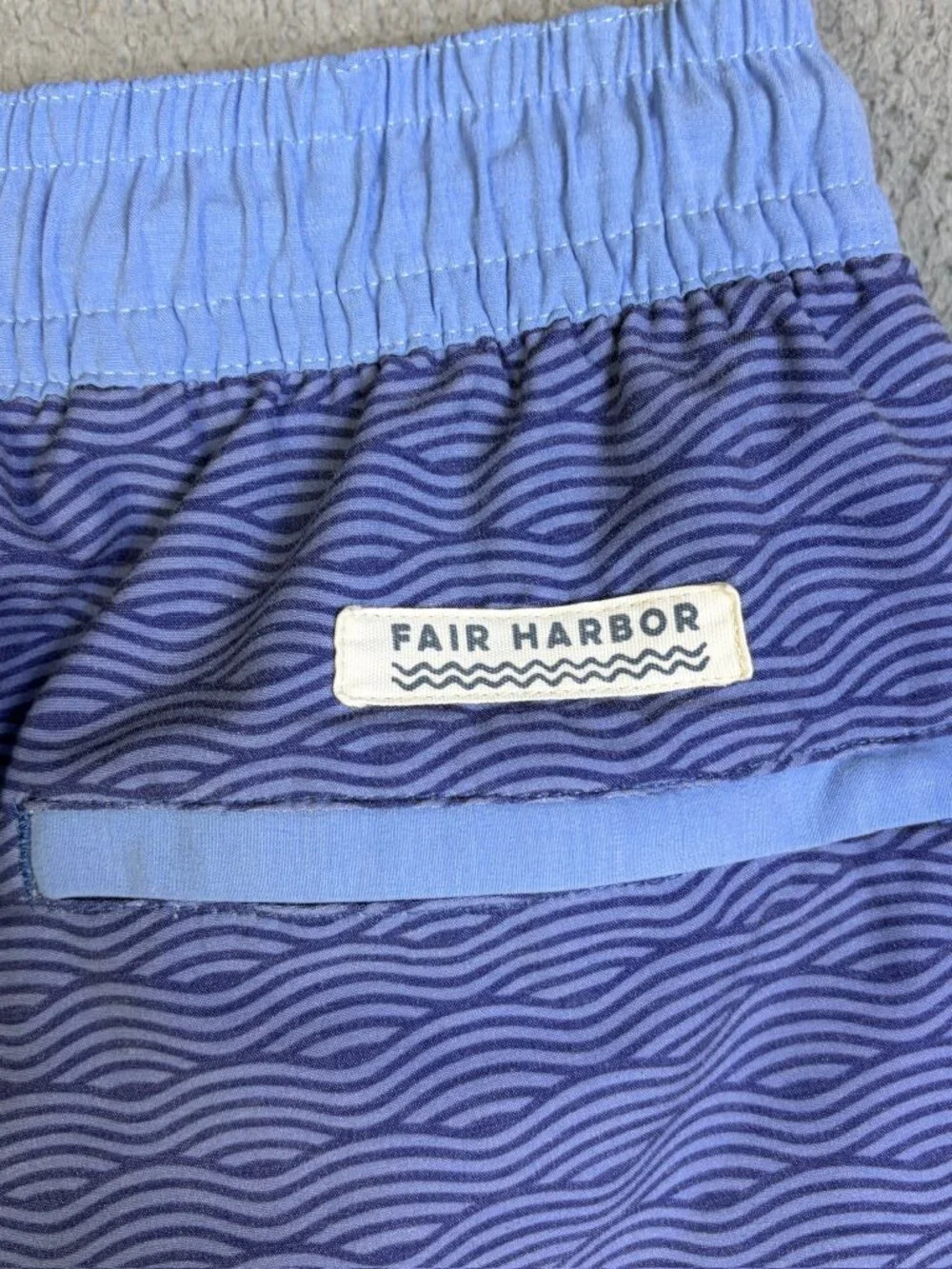 Fair Harbor Swim Shorts Trunks Mens Large Blue Drawstring Lined Beach Pool Surf